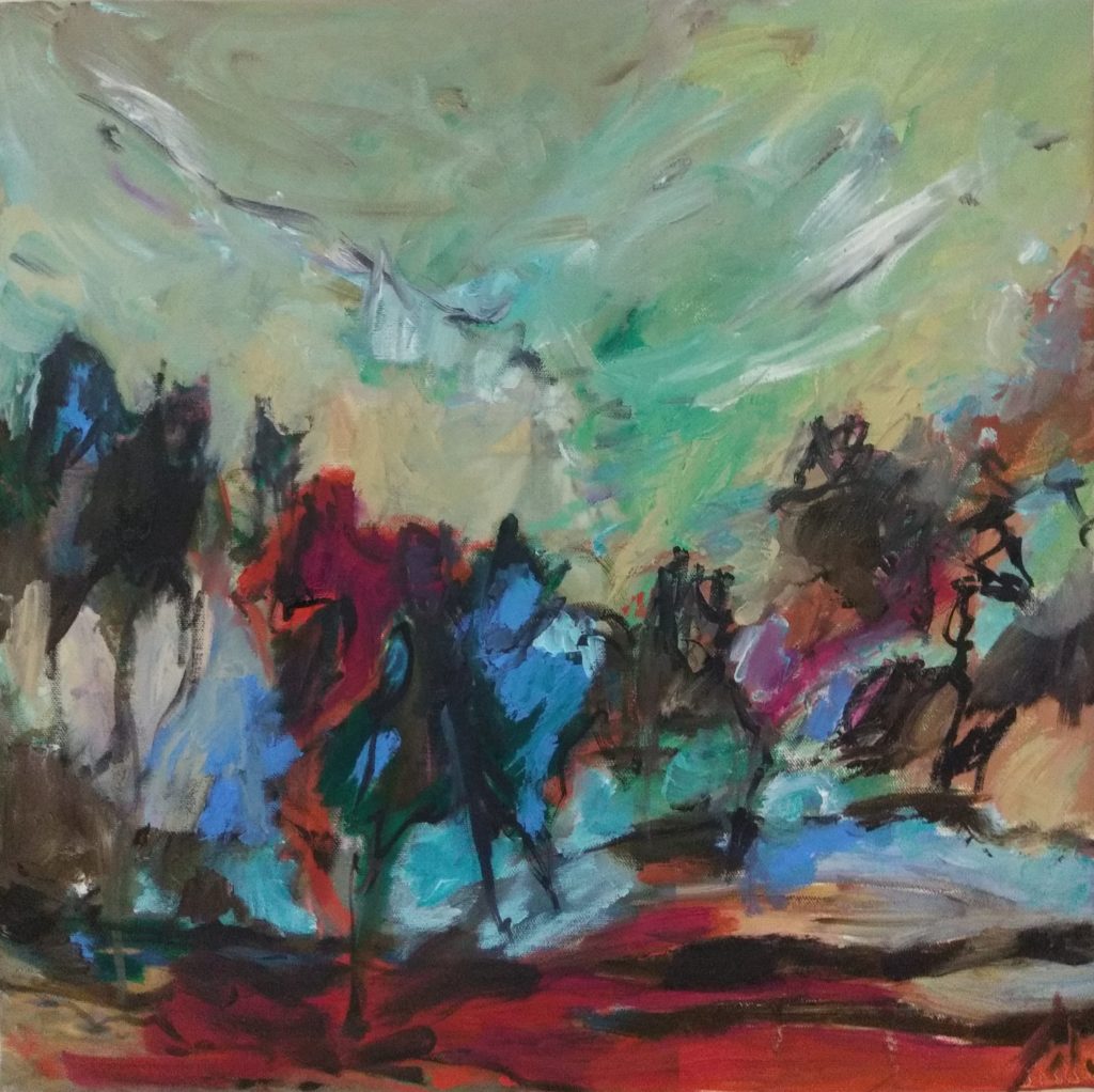 Der edle Ritt40x40cmÖl auf Leinwand2020