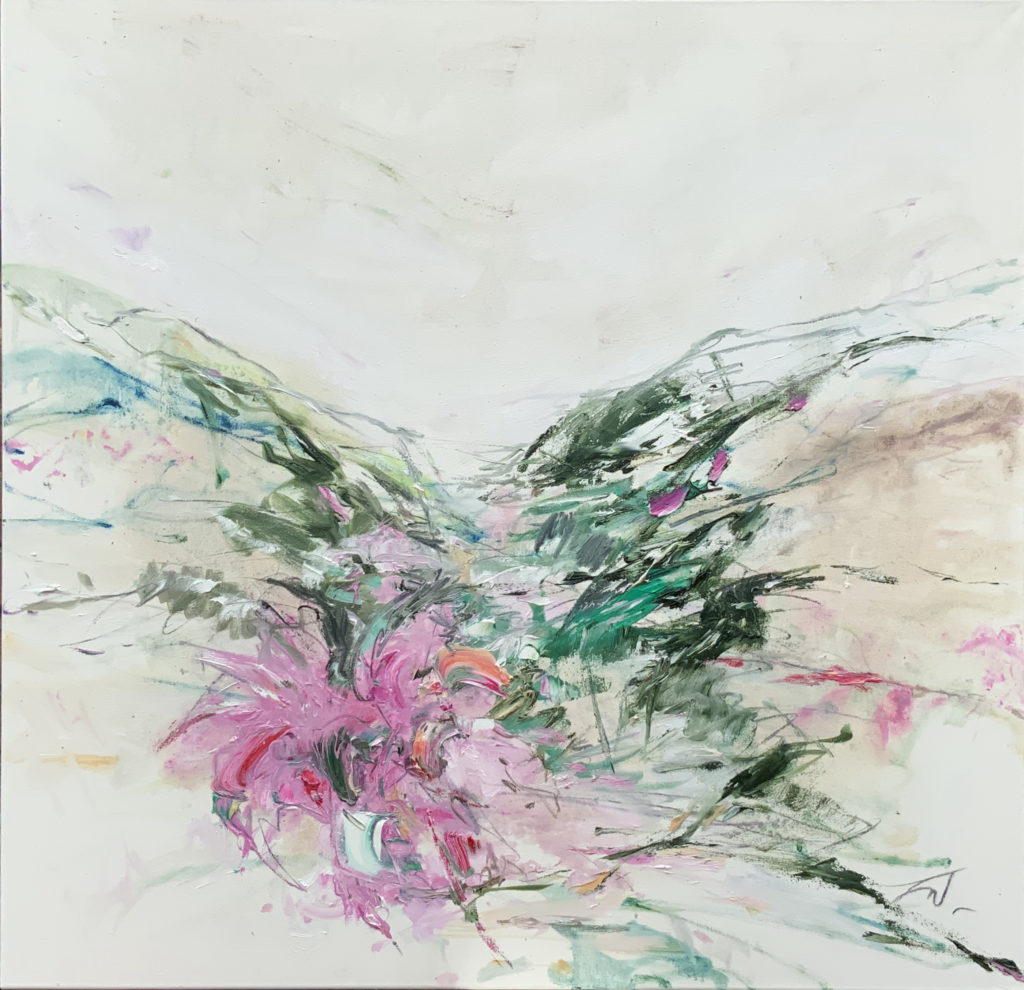 Lass es laufen durchs Tal 100x100cmÖl auf Leinwand2021