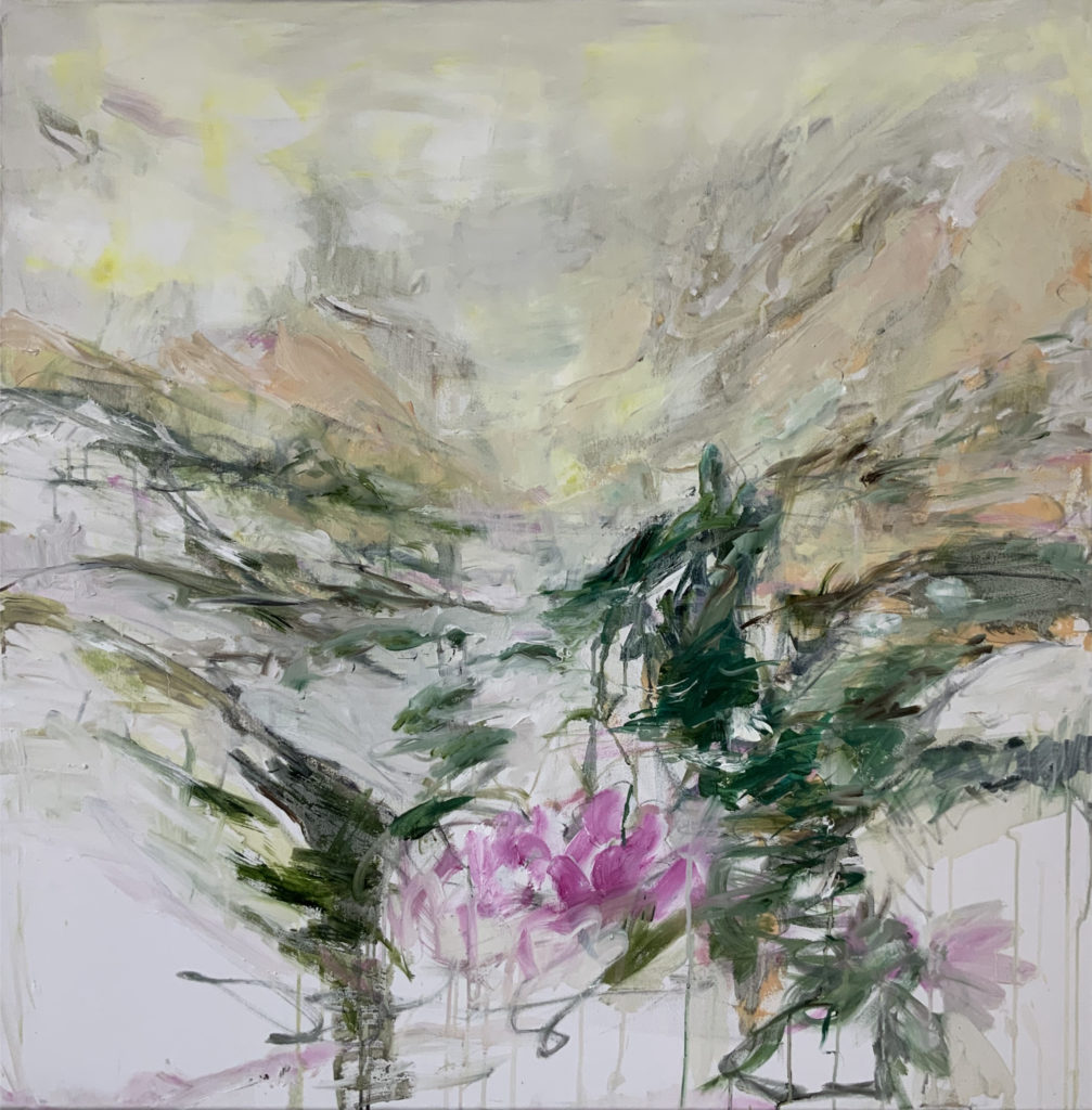 Über alle Berge100x100cmÖl auf Leinwand2021