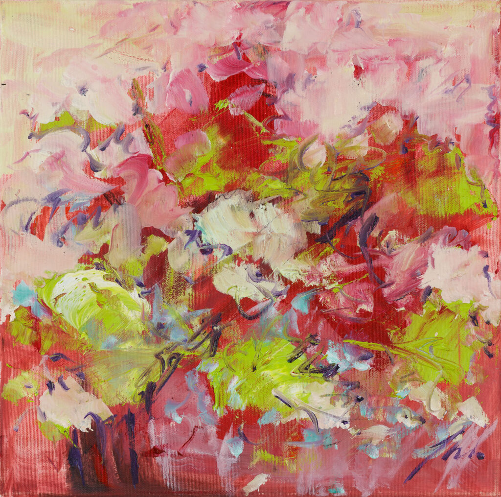 Blütenflug40x40cmÖl auf Leinwand2020
