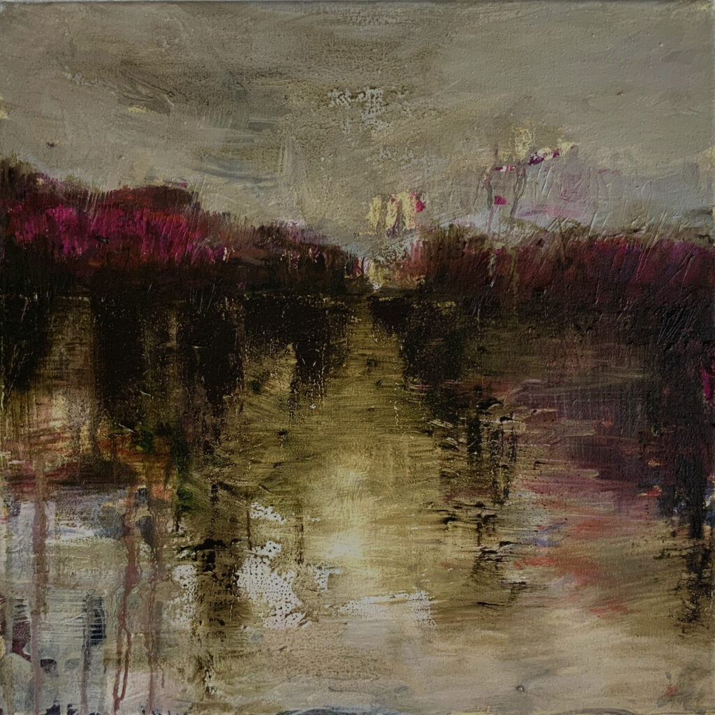 Waldseestück40x40Öl auf Leinwand 2020